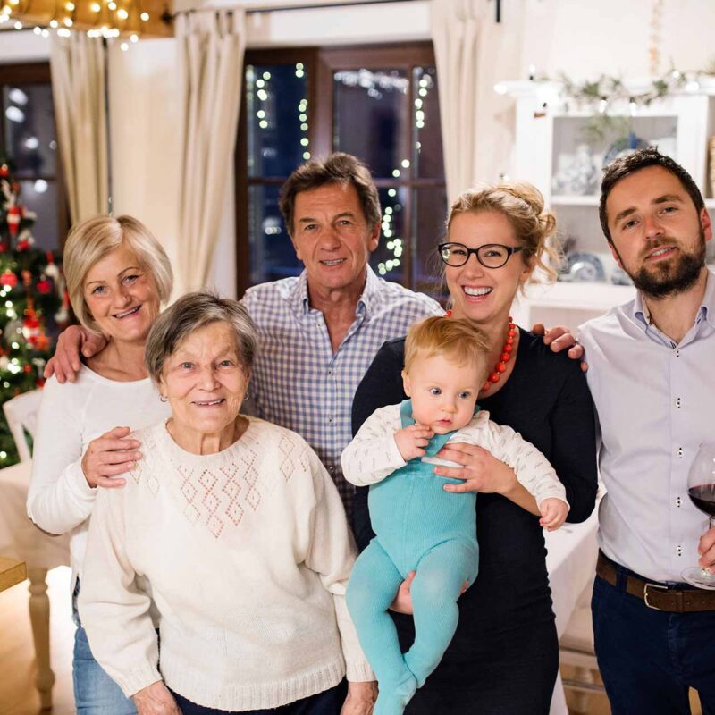 big family celebrating christmas together